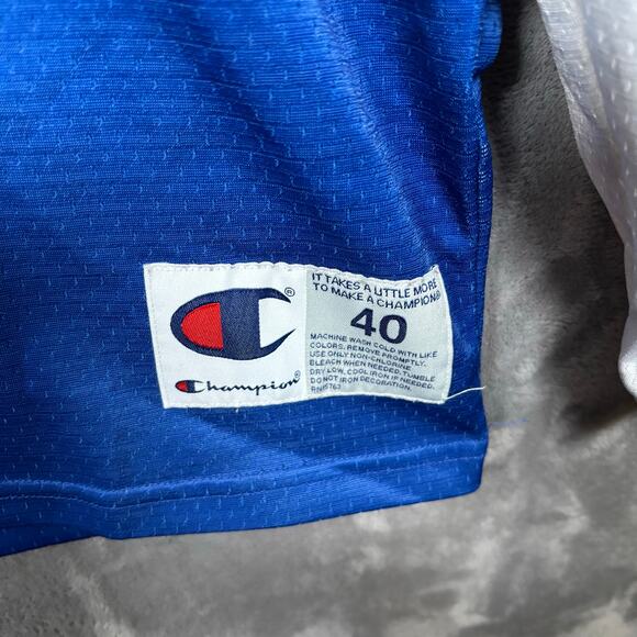 Vintage Champion Jersey Shirt Y2K King of Sweatshirts Blue Red Sz Medium - Picture 6 of 7